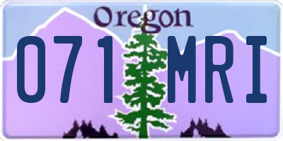 OR license plate 071MRI