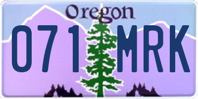 OR license plate 071MRK