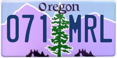 OR license plate 071MRL