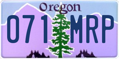 OR license plate 071MRP