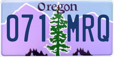 OR license plate 071MRQ