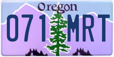 OR license plate 071MRT