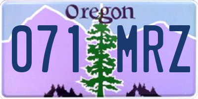 OR license plate 071MRZ