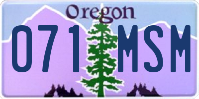 OR license plate 071MSM