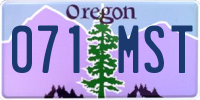 OR license plate 071MST