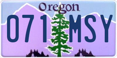 OR license plate 071MSY