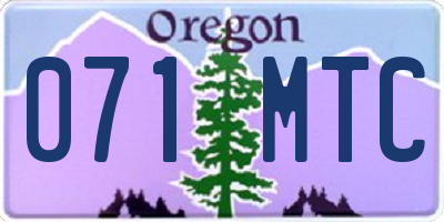 OR license plate 071MTC
