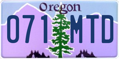 OR license plate 071MTD