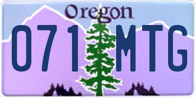 OR license plate 071MTG