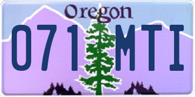 OR license plate 071MTI