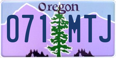 OR license plate 071MTJ