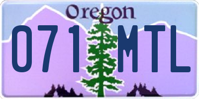 OR license plate 071MTL