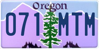 OR license plate 071MTM