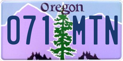 OR license plate 071MTN