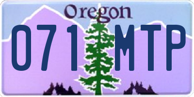 OR license plate 071MTP