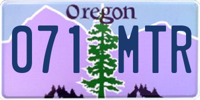 OR license plate 071MTR