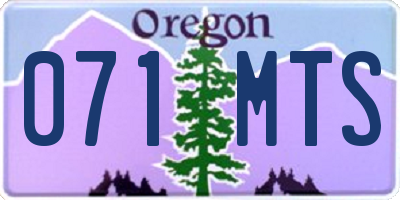 OR license plate 071MTS