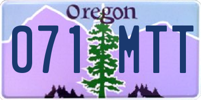 OR license plate 071MTT