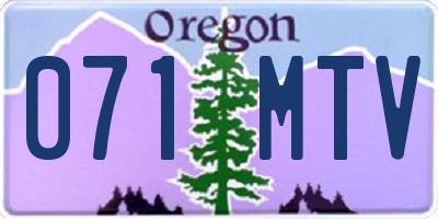OR license plate 071MTV