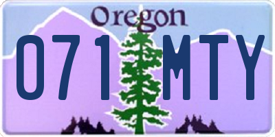 OR license plate 071MTY