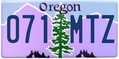 OR license plate 071MTZ
