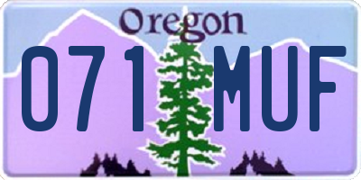 OR license plate 071MUF
