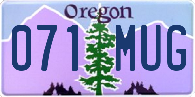 OR license plate 071MUG