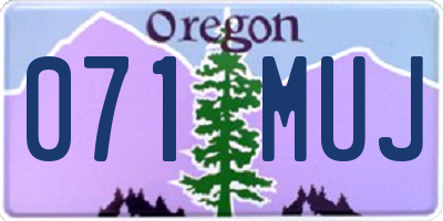 OR license plate 071MUJ