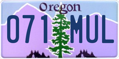 OR license plate 071MUL