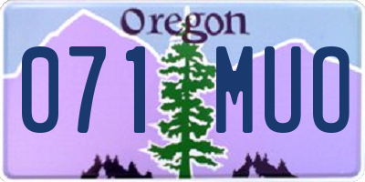 OR license plate 071MUO