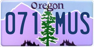 OR license plate 071MUS