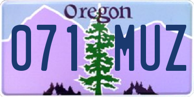 OR license plate 071MUZ