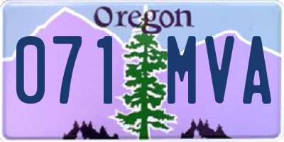 OR license plate 071MVA