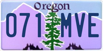 OR license plate 071MVE