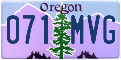 OR license plate 071MVG