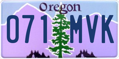 OR license plate 071MVK