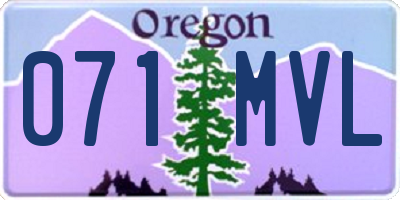 OR license plate 071MVL