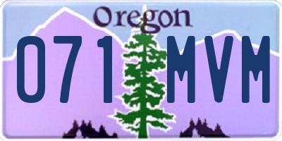 OR license plate 071MVM