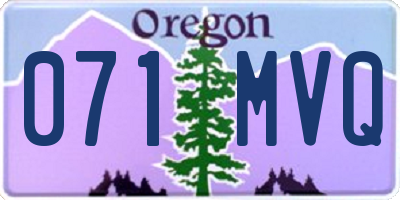 OR license plate 071MVQ