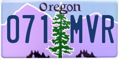 OR license plate 071MVR