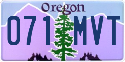 OR license plate 071MVT