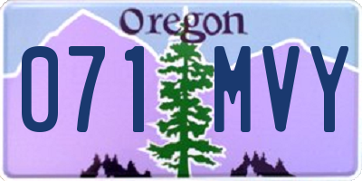 OR license plate 071MVY