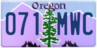 OR license plate 071MWC