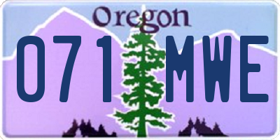 OR license plate 071MWE