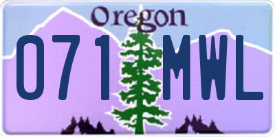 OR license plate 071MWL