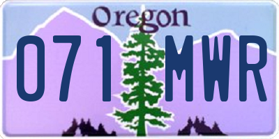 OR license plate 071MWR