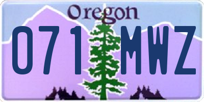 OR license plate 071MWZ