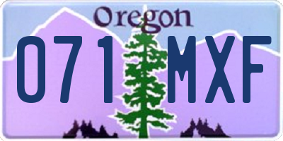 OR license plate 071MXF