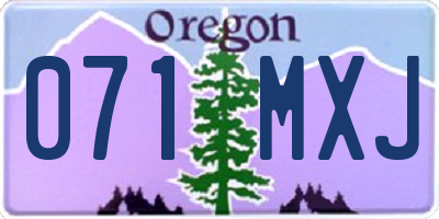 OR license plate 071MXJ