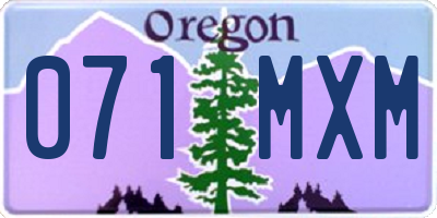 OR license plate 071MXM
